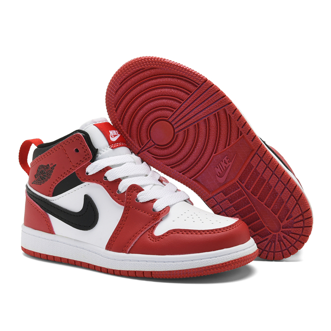 Youth Running Weapon Air Jordan 1 Red/White Shoes 0675